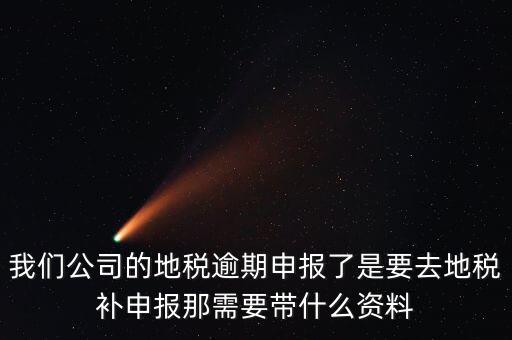 逾期申報需要帶什么資料，我們公司的地稅逾期申報了是要去地稅補申報那需要帶什么資料