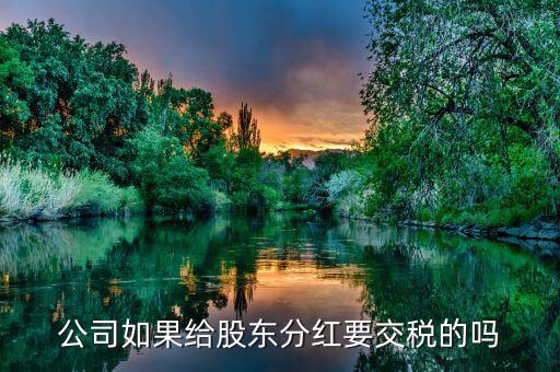 企業(yè)分紅要交什么稅，公司如果給股東分紅要交稅的嗎