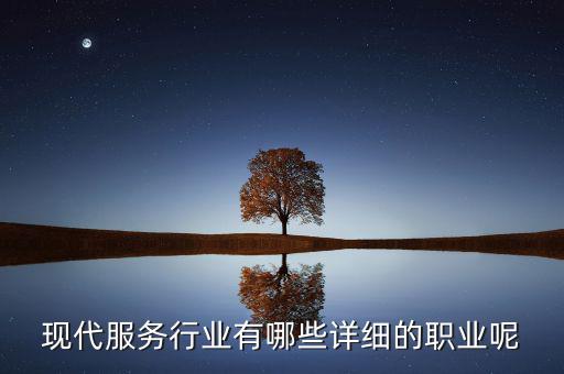 現(xiàn)代服務(wù)行業(yè)有哪些詳細的職業(yè)呢