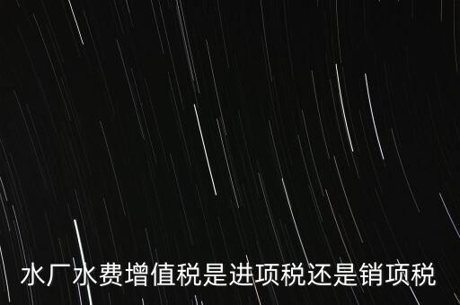 水廠水費(fèi)增值稅是進(jìn)項稅還是銷項稅
