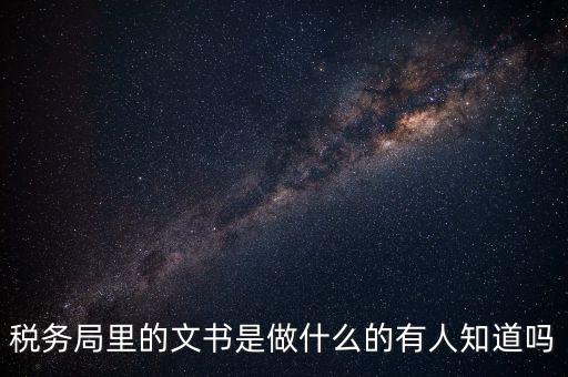 稅務(wù)局里的文書(shū)是做什么的有人知道嗎