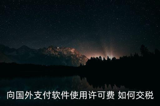 向國外支付軟件使用許可費(fèi) 如何交稅