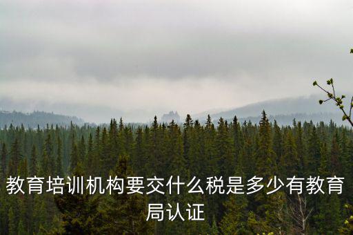 教育培訓機構(gòu)要交什么稅是多少有教育局認證