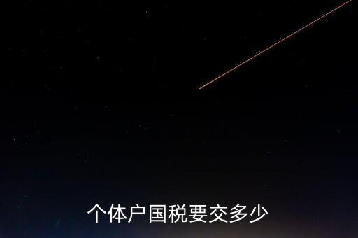 個(gè)體戶國(guó)稅要交多少