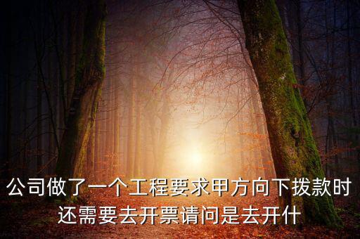 公司做了一個(gè)工程要求甲方向下?lián)芸顣r(shí)還需要去開(kāi)票請(qǐng)問(wèn)是去開(kāi)什