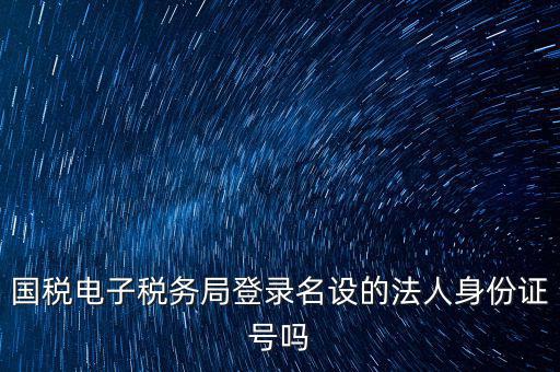 國稅電子稅務(wù)局登錄名設(shè)的法人身份證號(hào)嗎