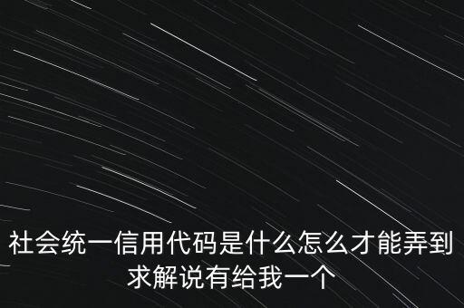 統(tǒng)一社會信用代碼指什么意思，深圳碼統(tǒng)一社會信用代碼是什么