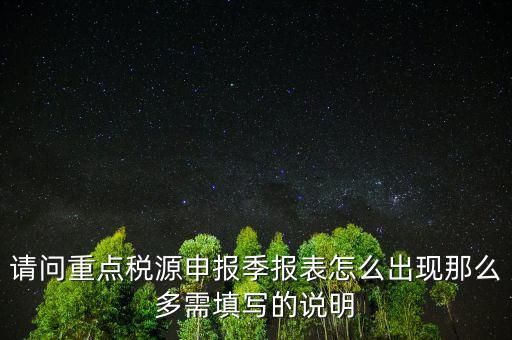 重點稅源申報要填什么，重點稅源申報表怎樣填