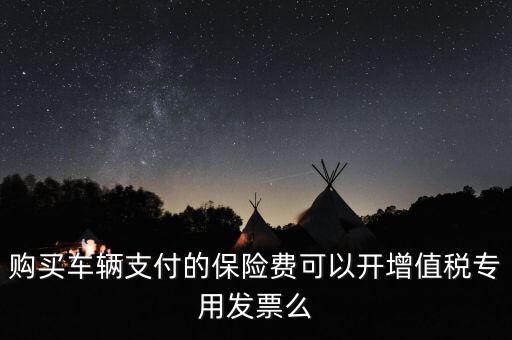 購買車輛支付的保險費(fèi)可以開增值稅專用發(fā)票么