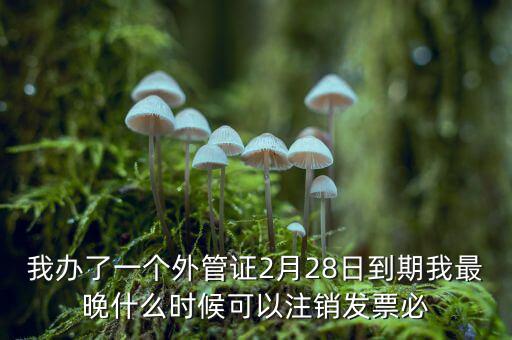 我辦了一個(gè)外管證2月28日到期我最晚什么時(shí)候可以注銷(xiāo)發(fā)票必