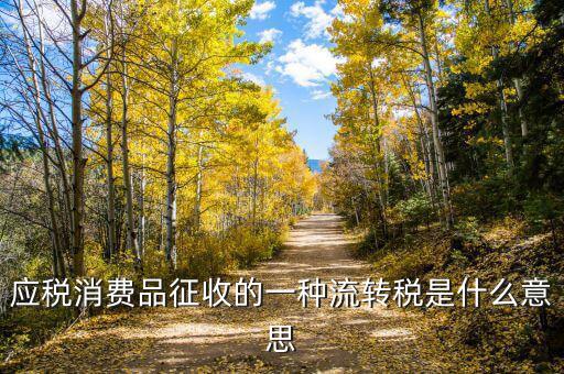 應(yīng)稅消費品征收的一種流轉(zhuǎn)稅是什么意思