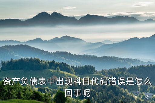 資產負債表中出現(xiàn)科目代碼錯誤是怎么回事呢