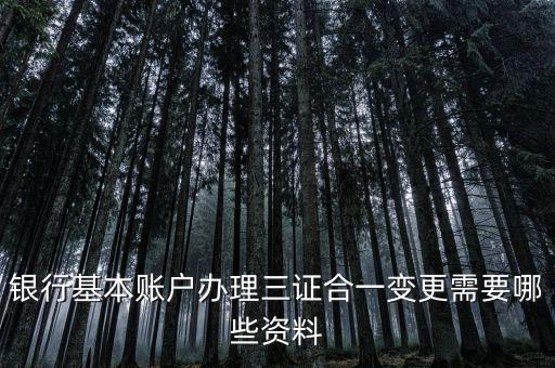 三證合一后銀行變更要帶什么資料，銀行基本賬戶辦理三證合一變更需要哪些資料