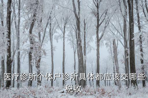 醫(yī)健護航都交什么稅，醫(yī)療診所個體戶診所具體都應該交哪些稅收