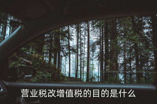 為什么要進(jìn)行營(yíng)業(yè)稅改增值稅，營(yíng)業(yè)稅改增值稅的目的是什么