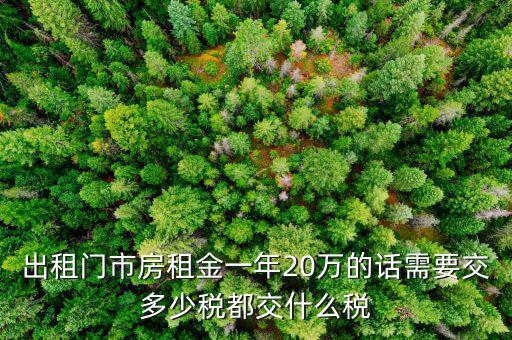 門市房出租要交什么稅，門面房向外出租要交稅嗎