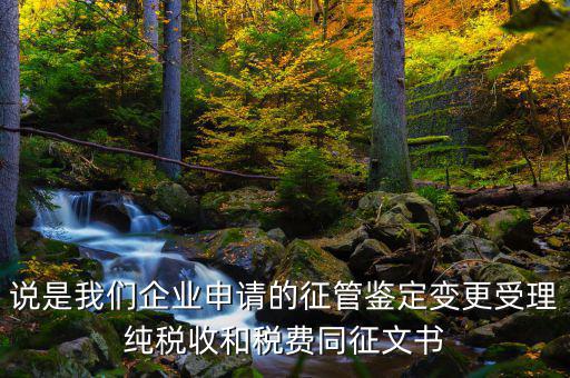 說(shuō)是我們企業(yè)申請(qǐng)的征管鑒定變更受理純稅收和稅費(fèi)同征文書(shū)