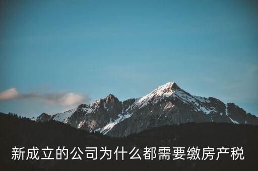 房產(chǎn)稅為什么要企業(yè)交，房地產(chǎn)開發(fā)項目時為什么要繳納企業(yè)所得稅