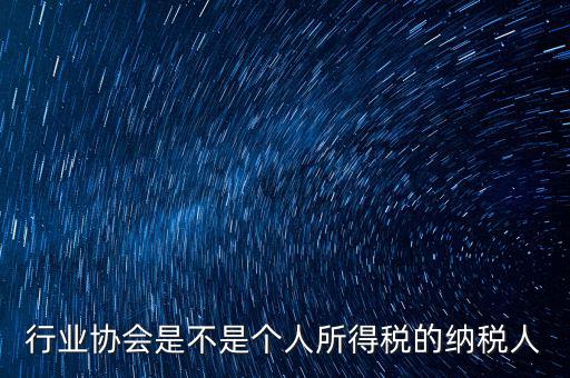 行業(yè)協(xié)會是不是個(gè)人所得稅的納稅人