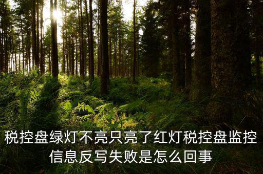 稅控盤綠燈不亮只亮了紅燈稅控盤監(jiān)控信息反寫(xiě)失敗是怎么回事