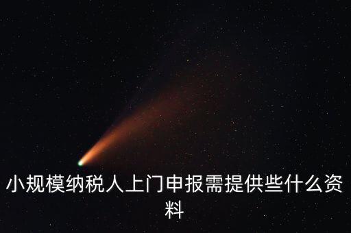 什么是上門申報，小規(guī)模納稅人上門申報需提供些什么資料