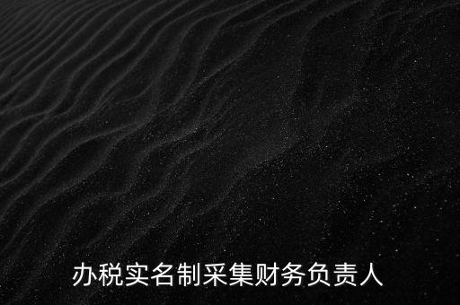 辦稅實名采集是什么，辦稅實名制采集財務負責人
