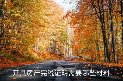 開具房產完稅證明需要哪些材料