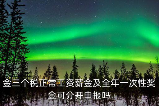 金三個(gè)稅是什么，金三個(gè)稅正常工資薪金及全年一次性獎(jiǎng)金可分開申報(bào)嗎