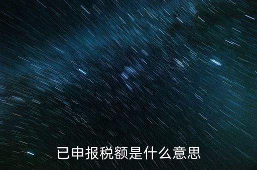 已申報稅額是什么意思