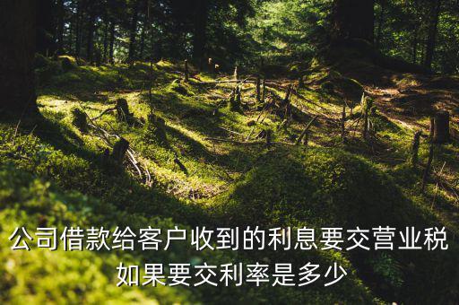 收到借款利息需要交什么稅，公司借款給客戶收到的利息要交營(yíng)業(yè)稅 如果要交利率是多少