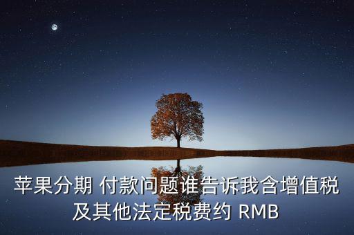 蘋果分期 付款問題誰告訴我含增值稅及其他法定稅費約 RMB