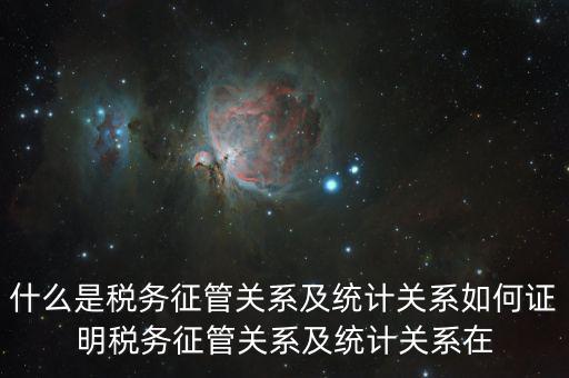 什么是稅務征管關(guān)系及統(tǒng)計關(guān)系如何證明稅務征管關(guān)系及統(tǒng)計關(guān)系在