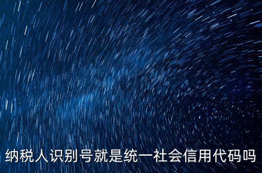 納稅人識別與社會信用代碼是什么，納稅人識別號就是統(tǒng)一社會信用代碼嗎