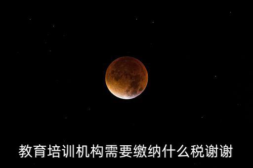 培訓收入交什么稅最新，教育培訓機構需要繳納什么稅謝謝
