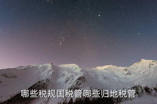 國(guó)稅地稅征管體制是什么，哪些稅規(guī)國(guó)稅管哪些歸地稅管