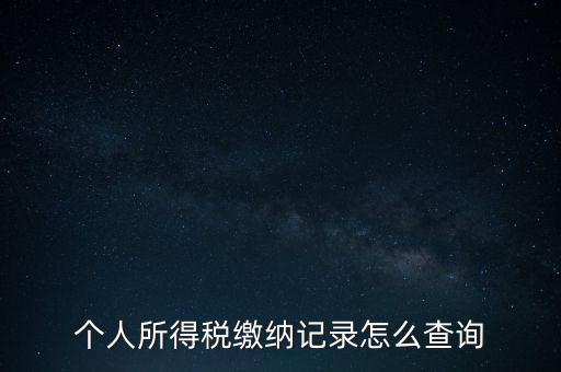 如何查詢個人所得稅繳納情況，個人所得稅繳納記錄怎么查詢