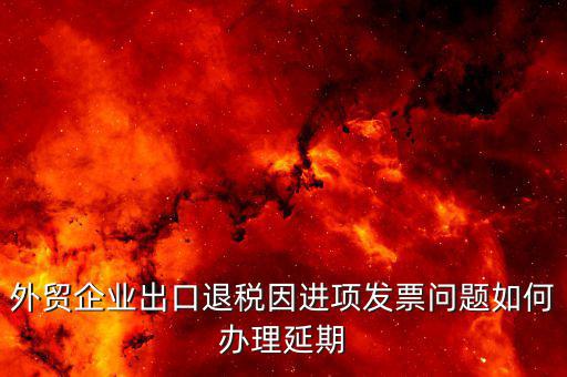 出口退稅延期如何辦理，外貿(mào)企業(yè)出口退稅因進(jìn)項(xiàng)發(fā)票問題如何辦理延期