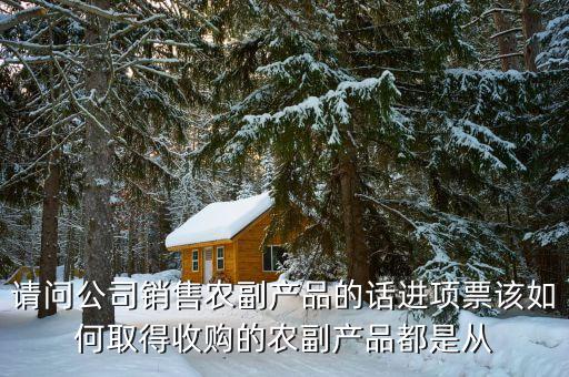 請(qǐng)問(wèn)公司銷售農(nóng)副產(chǎn)品的話進(jìn)項(xiàng)票該如何取得收購(gòu)的農(nóng)副產(chǎn)品都是從