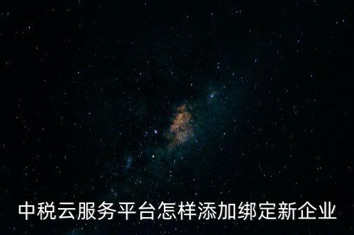 中稅云服務平臺怎樣添加綁定新企業(yè)