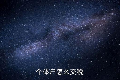 個體工商戶如何納稅，個體工商戶怎樣報稅