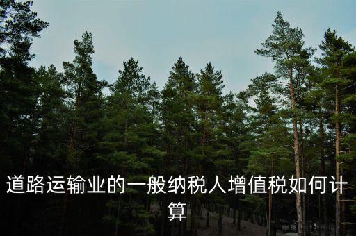 道路運(yùn)輸業(yè)的一般納稅人增值稅如何計算