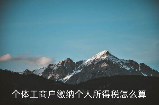 個體如何算繳稅，個體工商戶怎么交稅