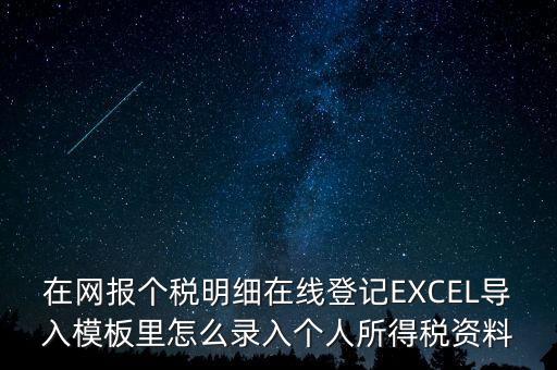 在網(wǎng)報個稅明細在線登記EXCEL導(dǎo)入模板里怎么錄入個人所得稅資料