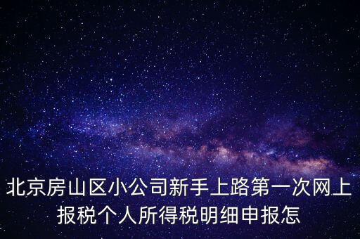 北京房山區(qū)小公司新手上路第一次網(wǎng)上報稅個人所得稅明細申報怎