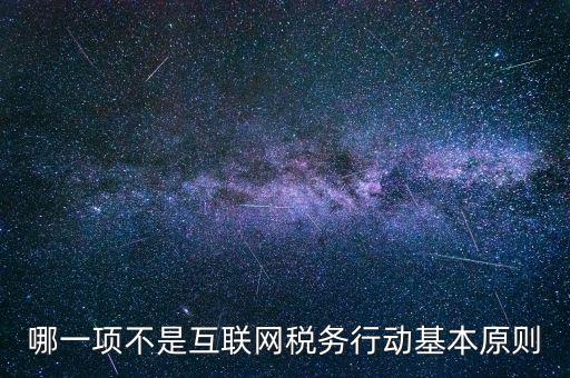 地稅工作如何適應(yīng)互聯(lián)網(wǎng)，哪一項不是互聯(lián)網(wǎng)稅務(wù)行動基本原則