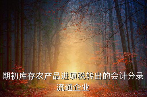 農(nóng)產(chǎn)品期初進(jìn)項(xiàng)稅額如何轉(zhuǎn)出，進(jìn)項(xiàng)稅怎么轉(zhuǎn)出來(lái)