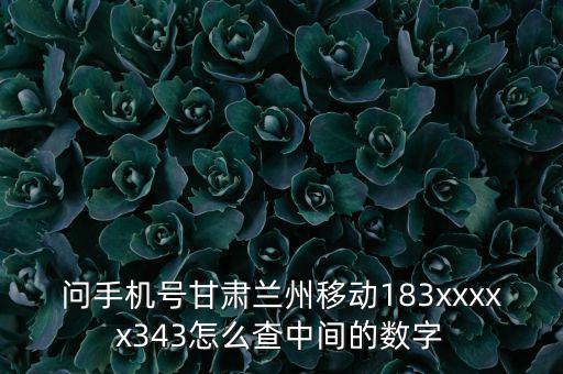問手機(jī)號甘肅蘭州移動183xxxxx343怎么查中間的數(shù)字