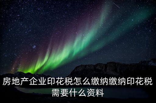 房地產企業(yè)印花稅怎么繳納繳納印花稅需要什么資料