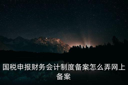 國稅申報財務會計制度備案怎么弄網(wǎng)上備案
