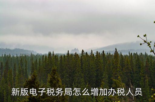 新版電子稅務局怎么增加辦稅人員